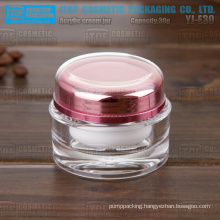 YJ-E30 30g wholesale empty 1oz high clear acrylic round plastic jar